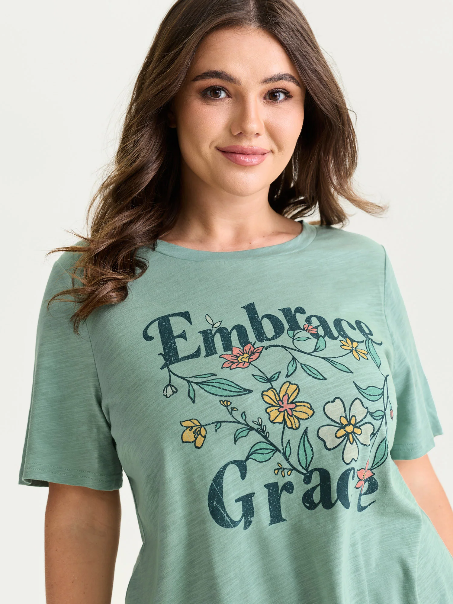 Cotton Embrace Grace Stretchy Round Neck T-Shirt