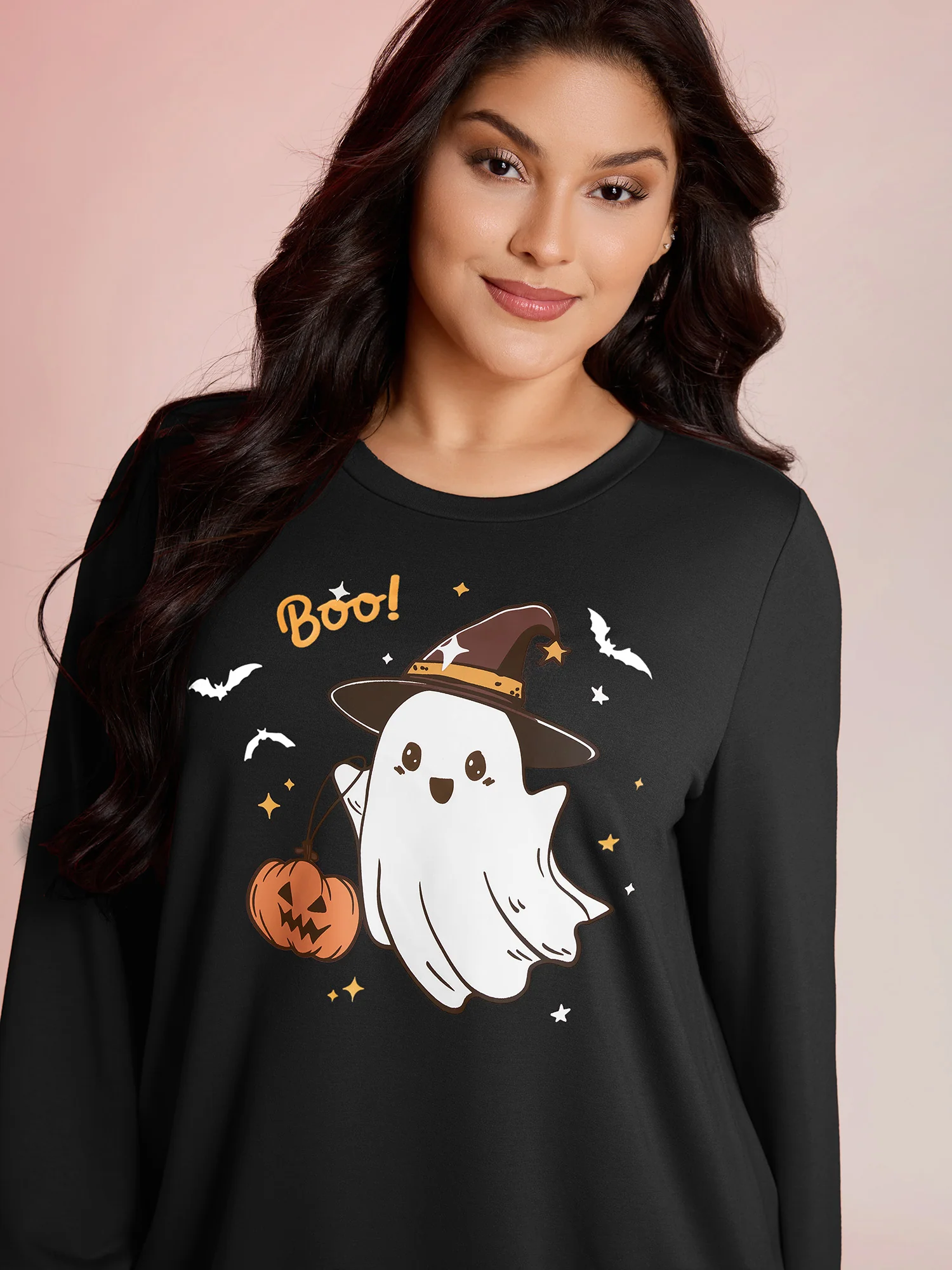 Cozy Hauntings Stretchy Hem Sweatshirt
