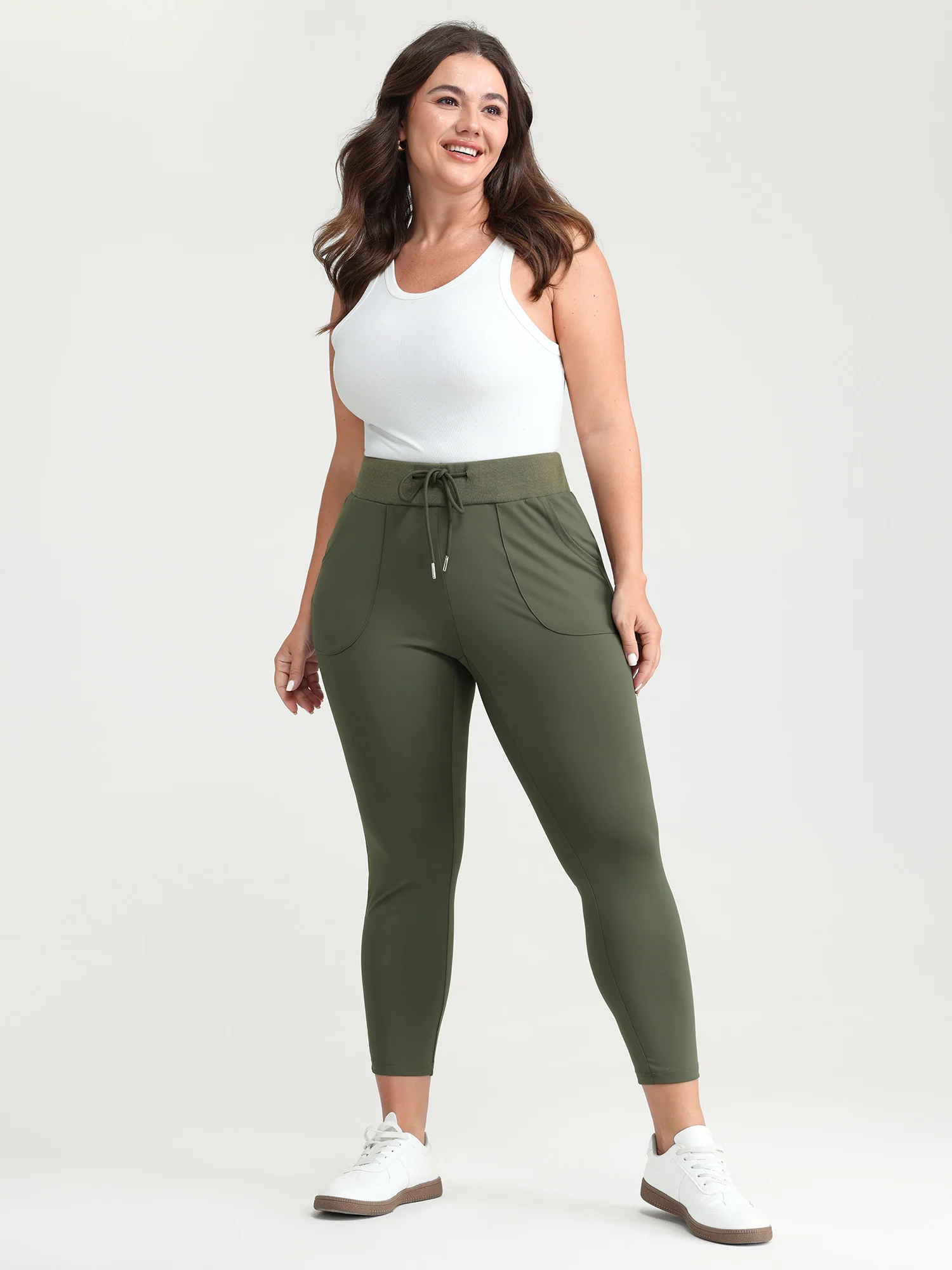 Drawstring Stretchy Skinny-Fit Leggings