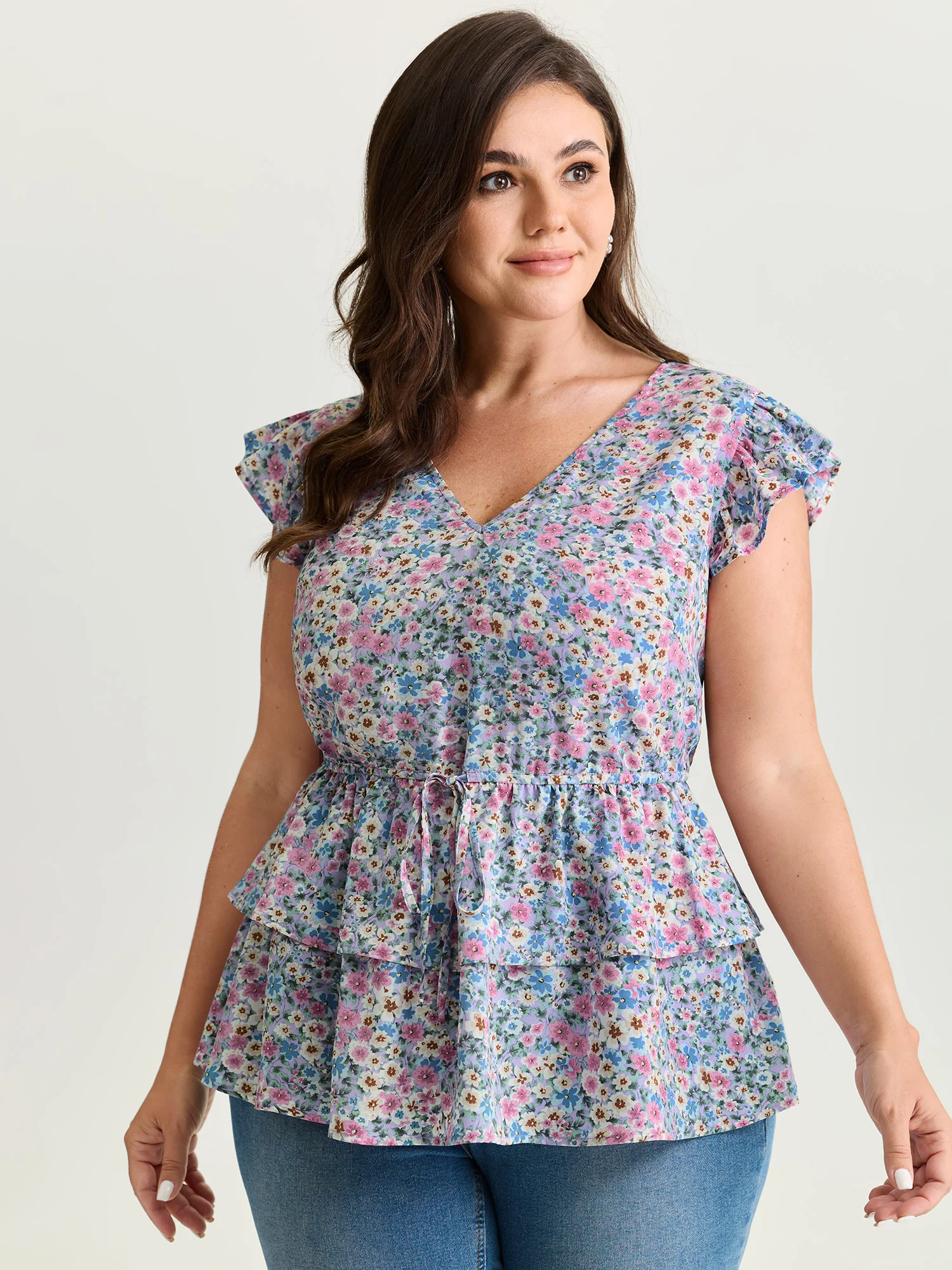 Floral Breeze Ruffled Layered Blouse