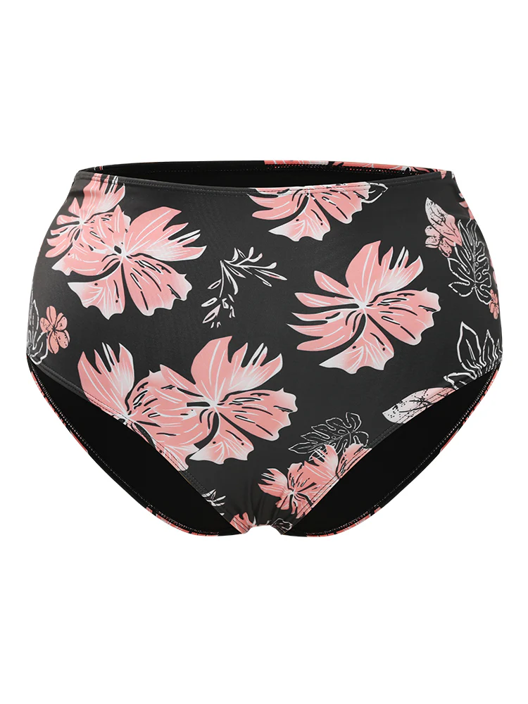 Floral Print Gathered Adjustable Straps Swim Dress - Image 13