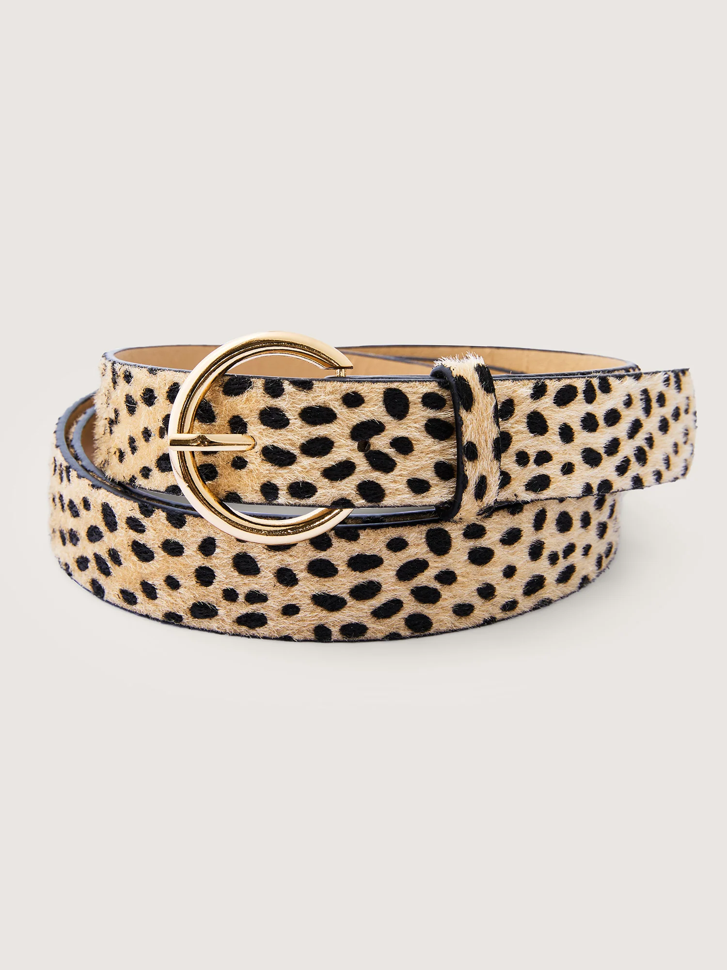 Leopard Print Buckle Wide Belt