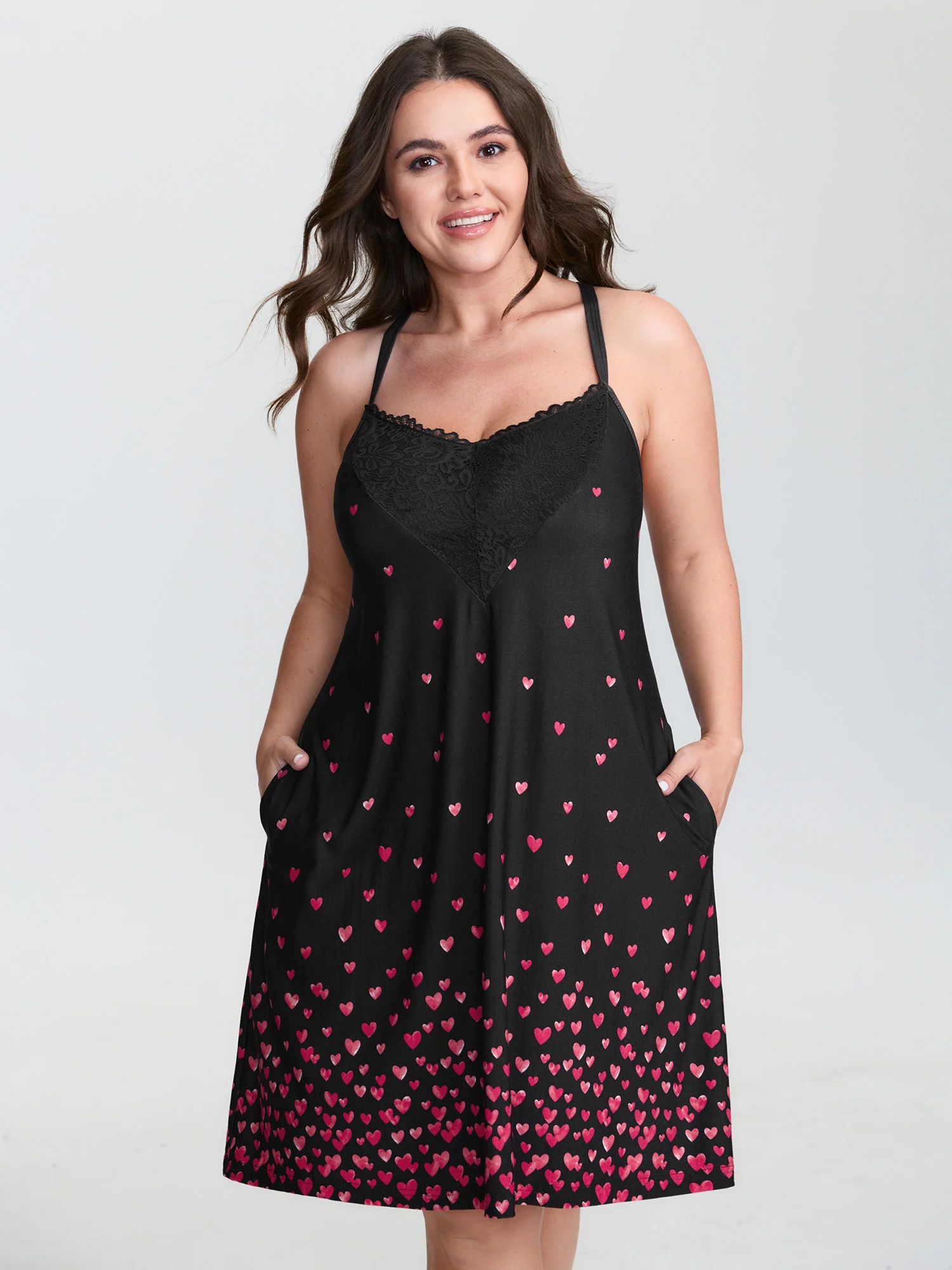 Romantic Match Stretchy Pockets Nightgown
