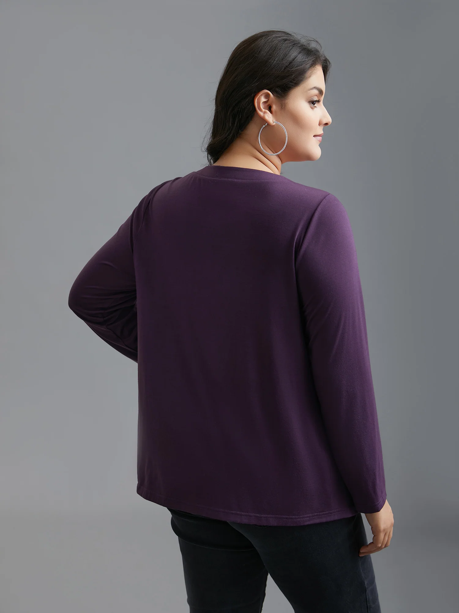 Notched Floral Embroidered  Button Top - Image 4