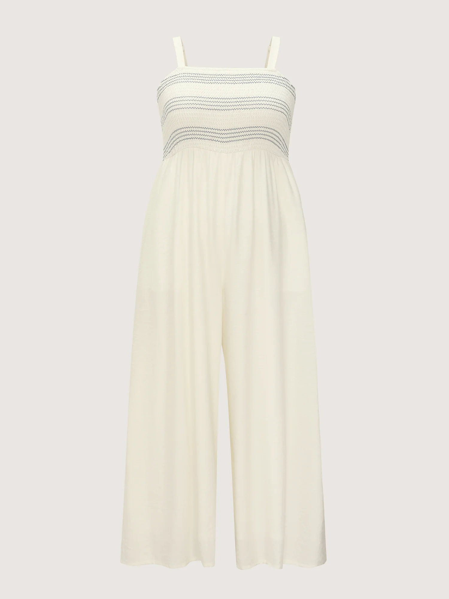 Shirred Sleeveless Wide Leg Jumpsuit - Image 8