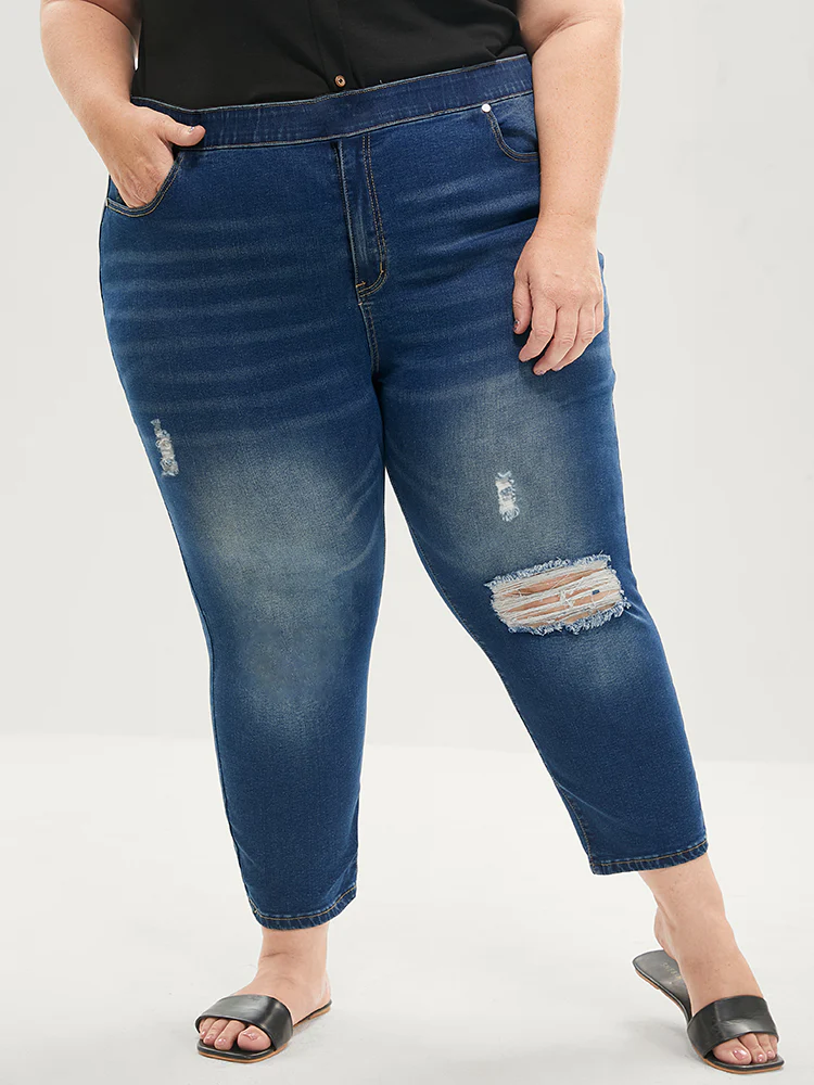 Skinny Very Stretchy High Rise Medium Wash Sculpt Waist Jeans - Image 8