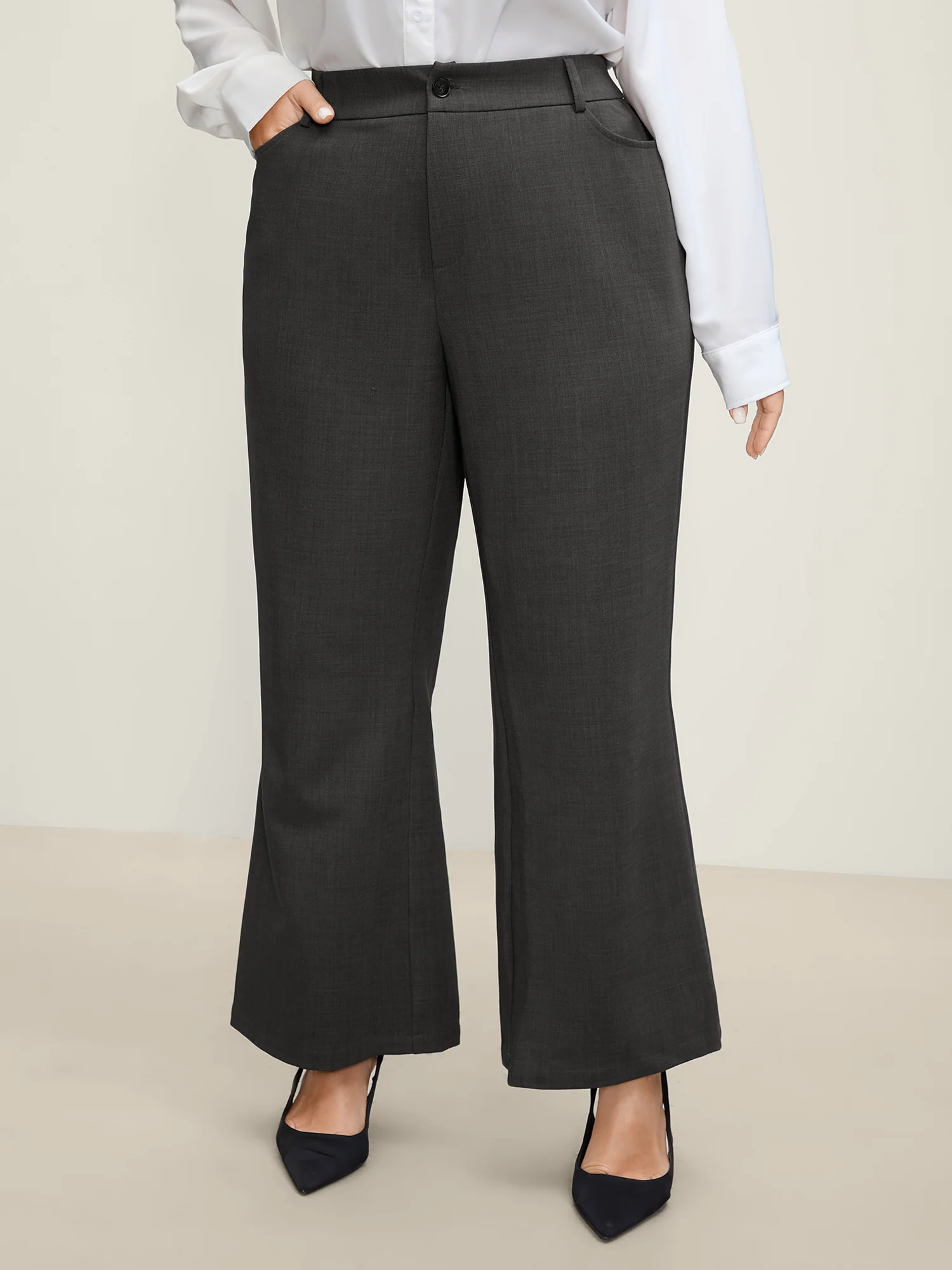 Stretch Woven Micro Flare Pants