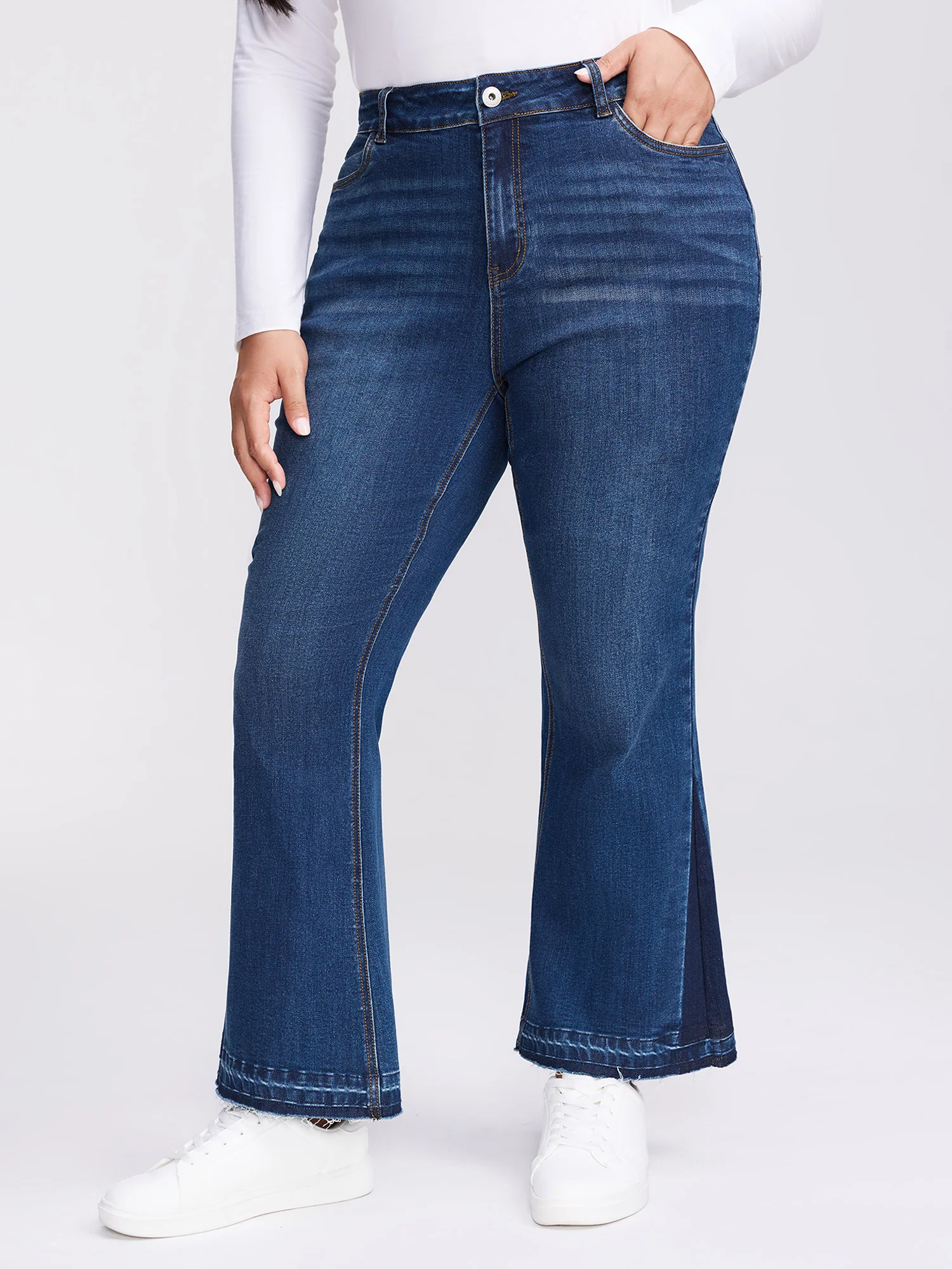 Stretchy Mid-Rise Bootcut Jeans