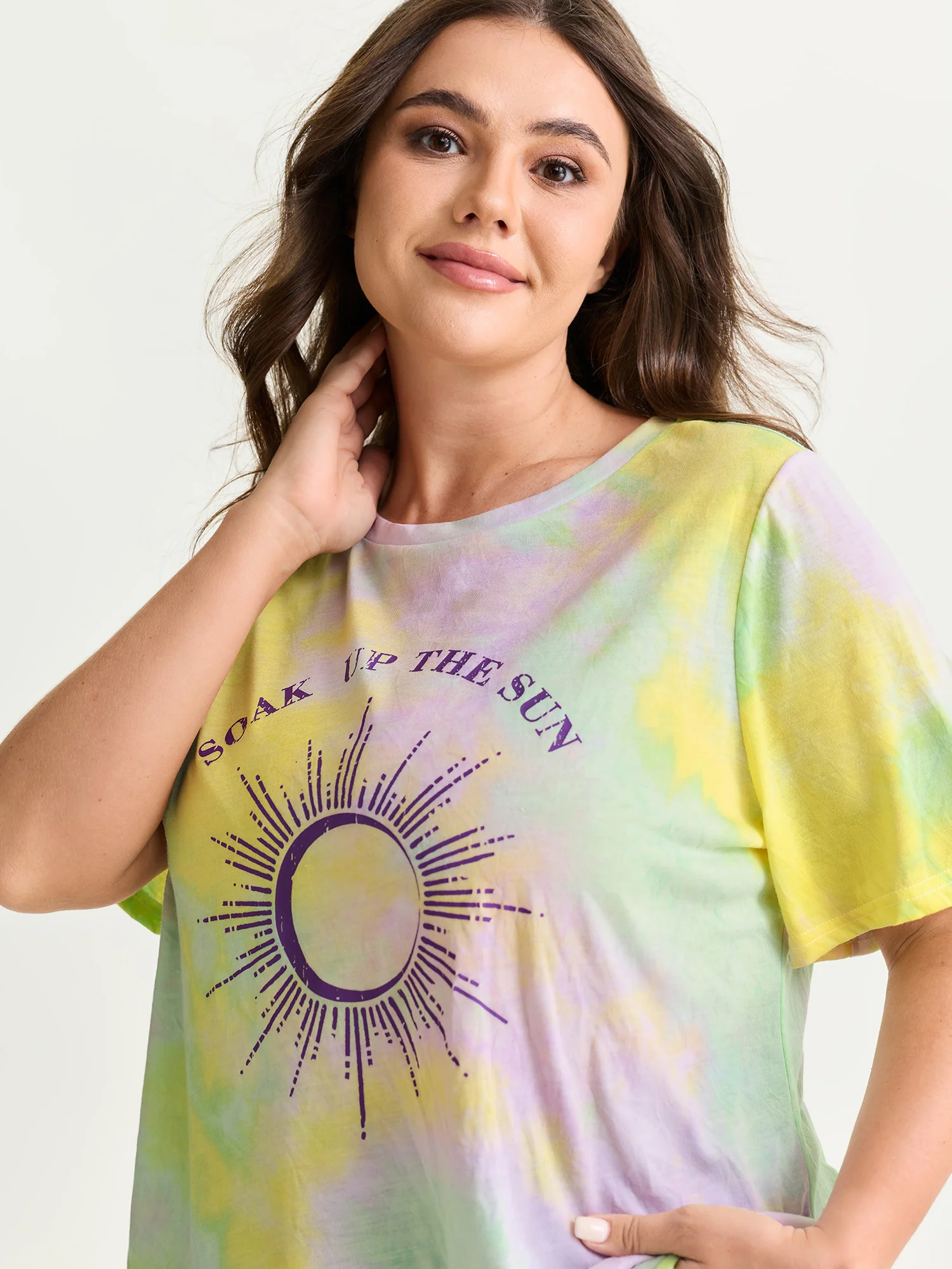 Sun-soaked Print Ombre Gradient T-Shirt