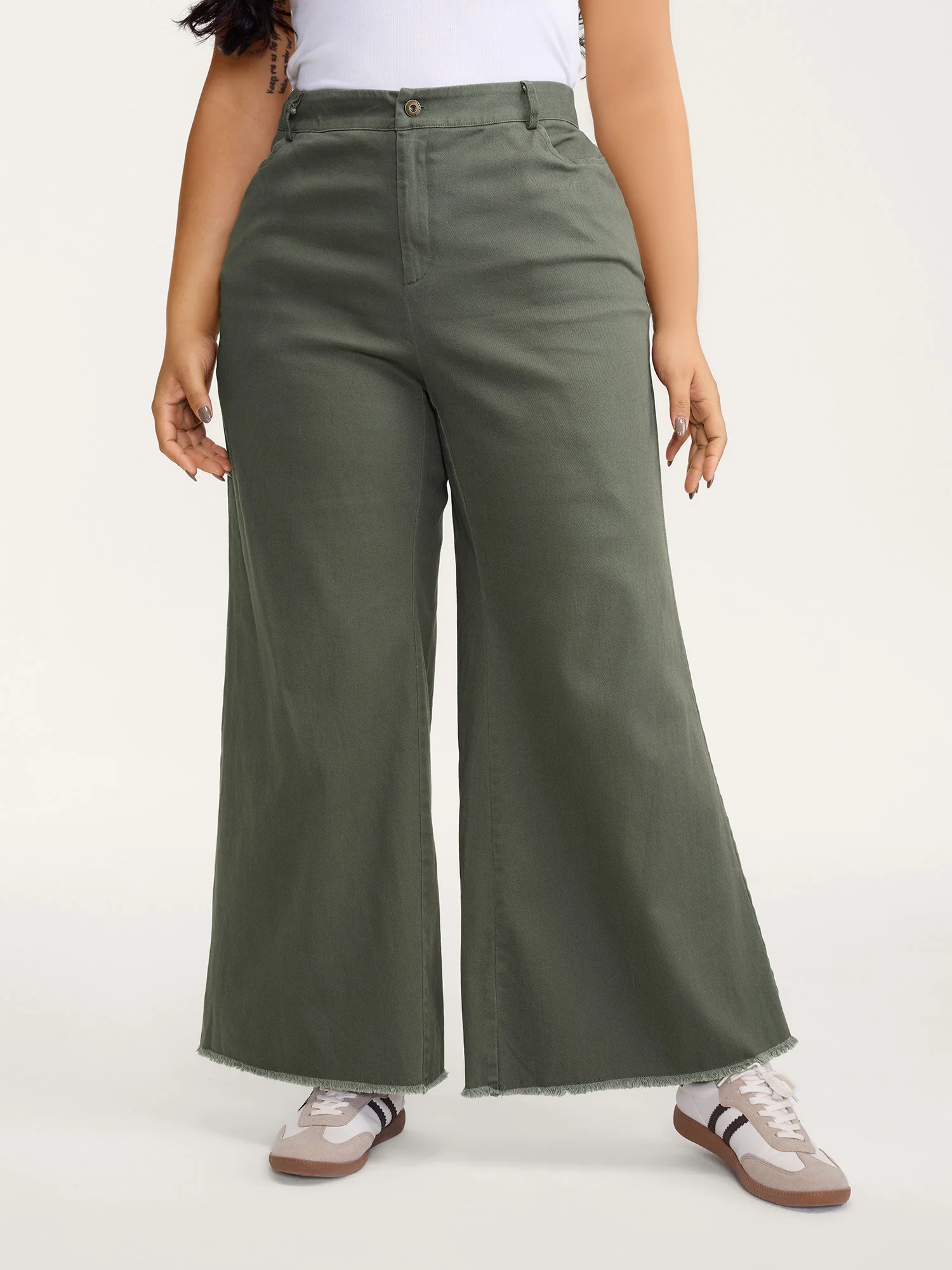 Vintage Wash Flared Hem Bootcut Pants