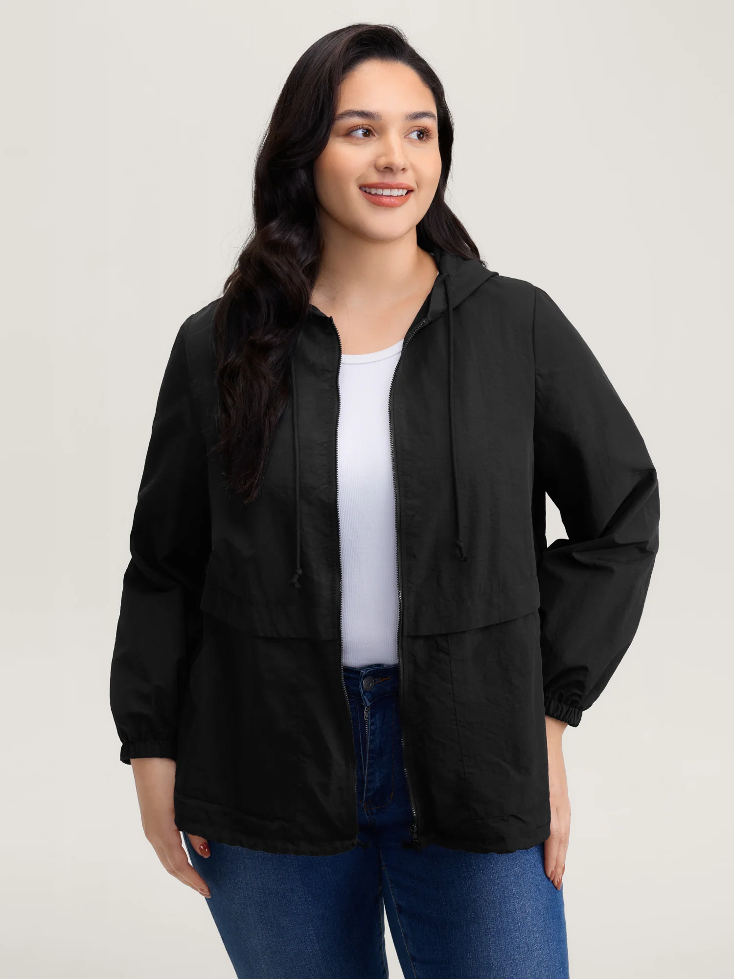 Water-Resistant Hooded Lined Zipper Jacket